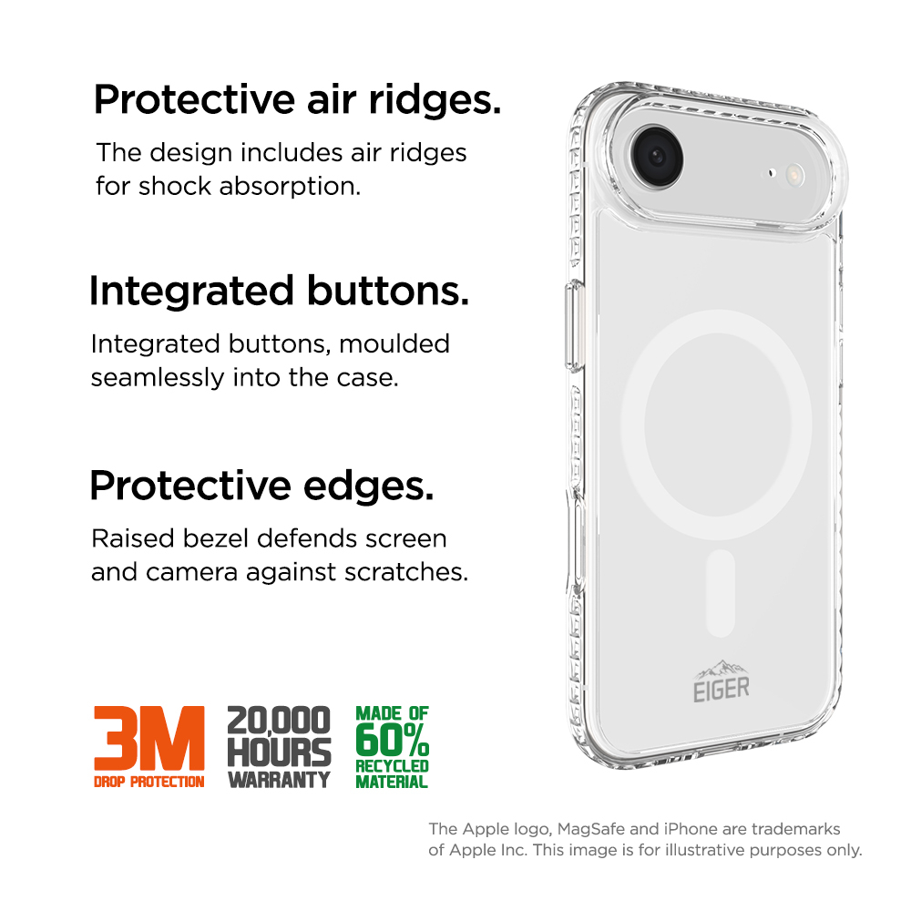 iPhone Air MagSafe Ice Grip Case Hardcase Schutzhülle (EGCA00885) - Transparent