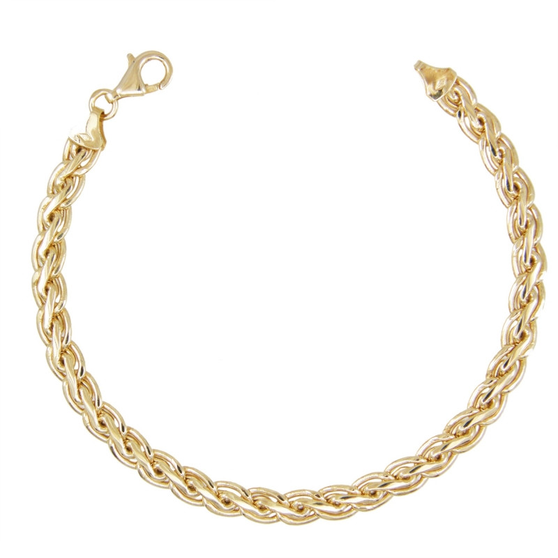 Bracelet Femme Or Jaune - Maille Palmier 