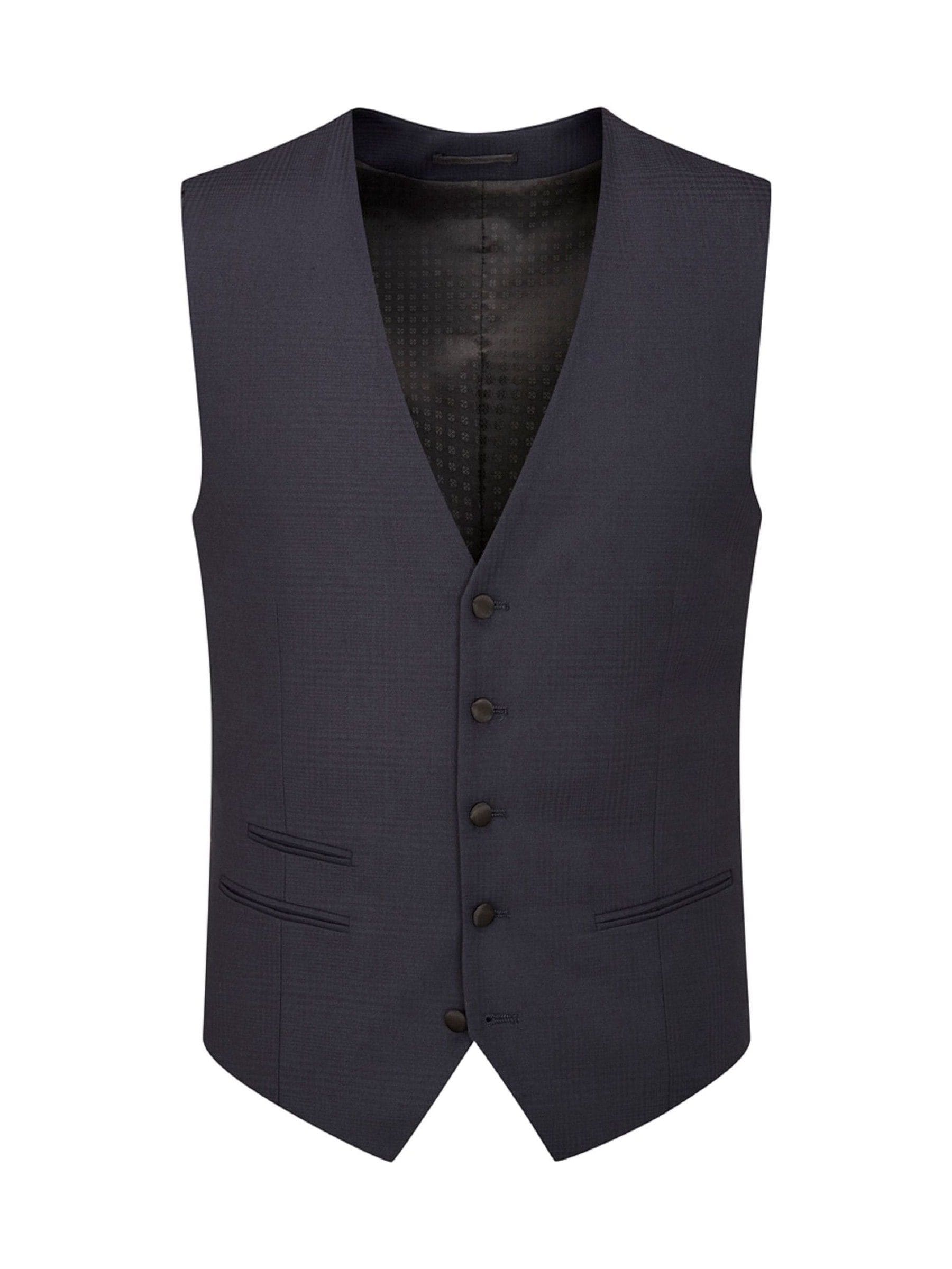 Blauw - Skopes Newman ruit maatgesneden kostuumgilet