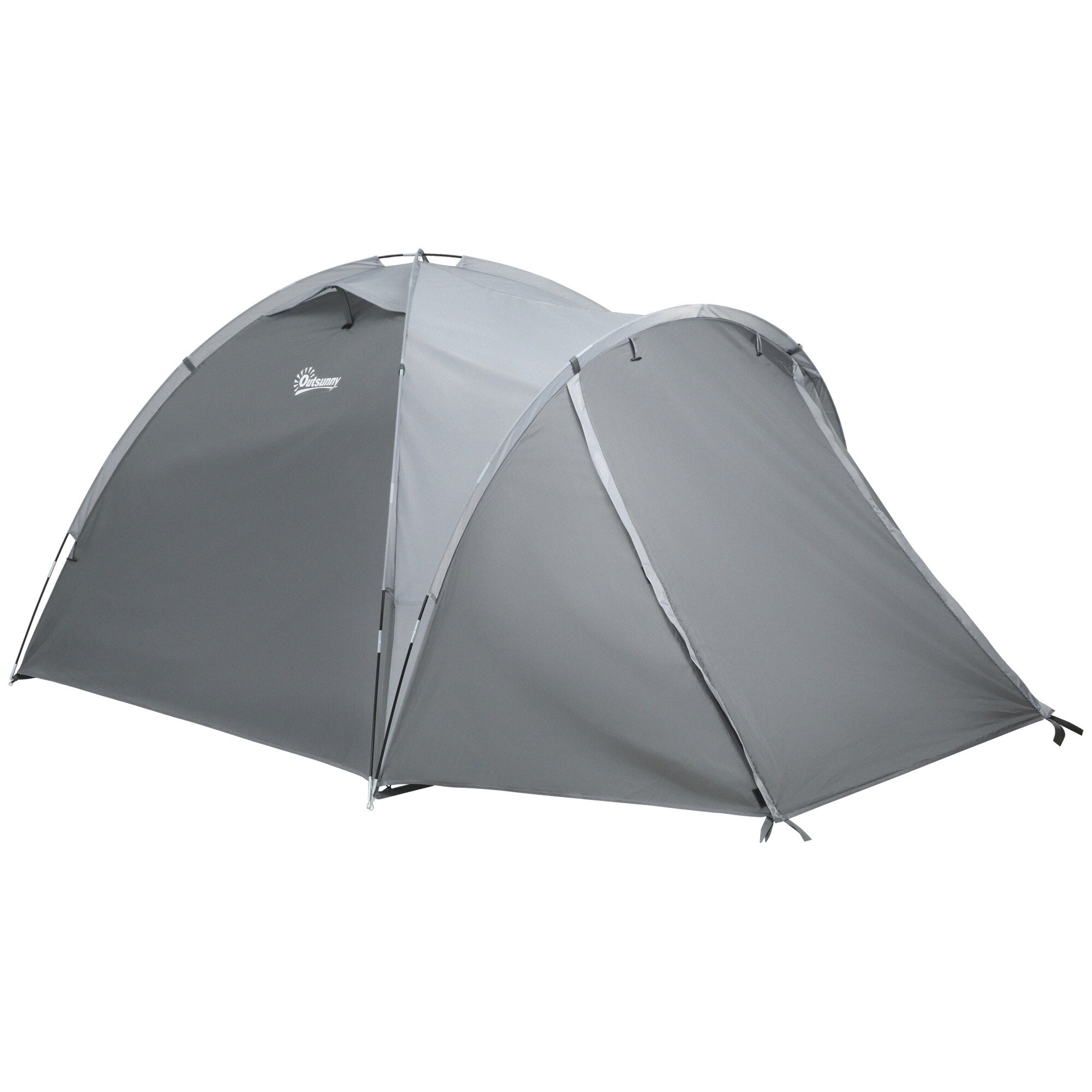 Outsunny Campingzelt mit Meshfenster grau 350L x 220B x 145H cm