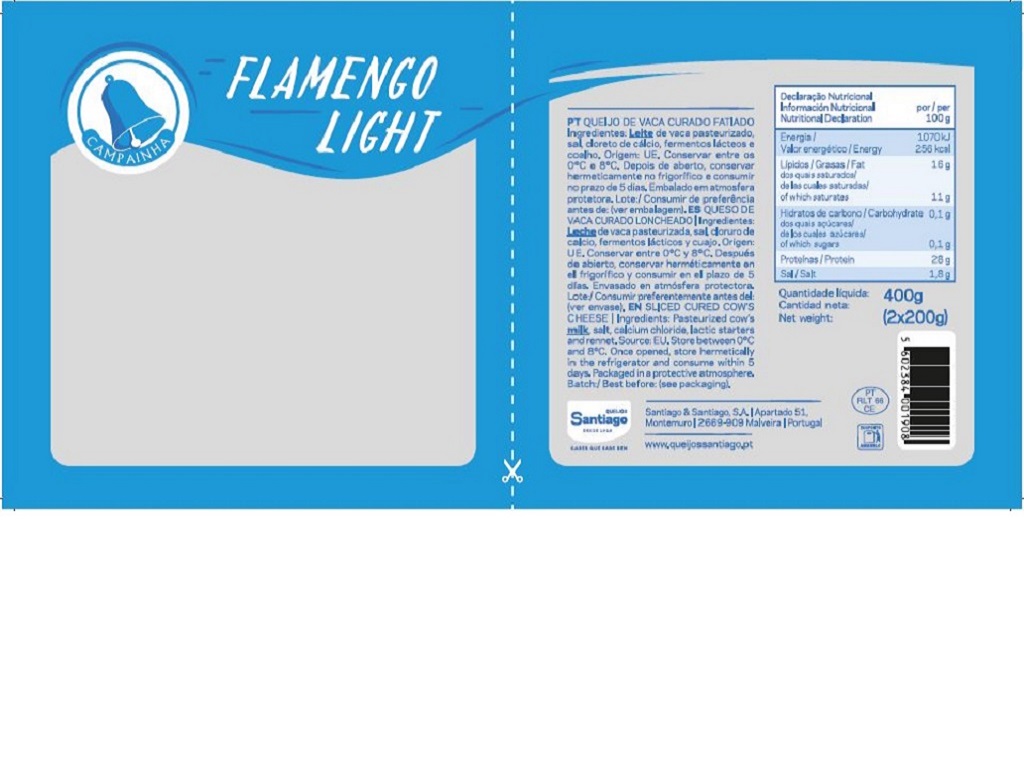 QUEIJO CAMPAINHA FATIAS LIGHT 2X200G