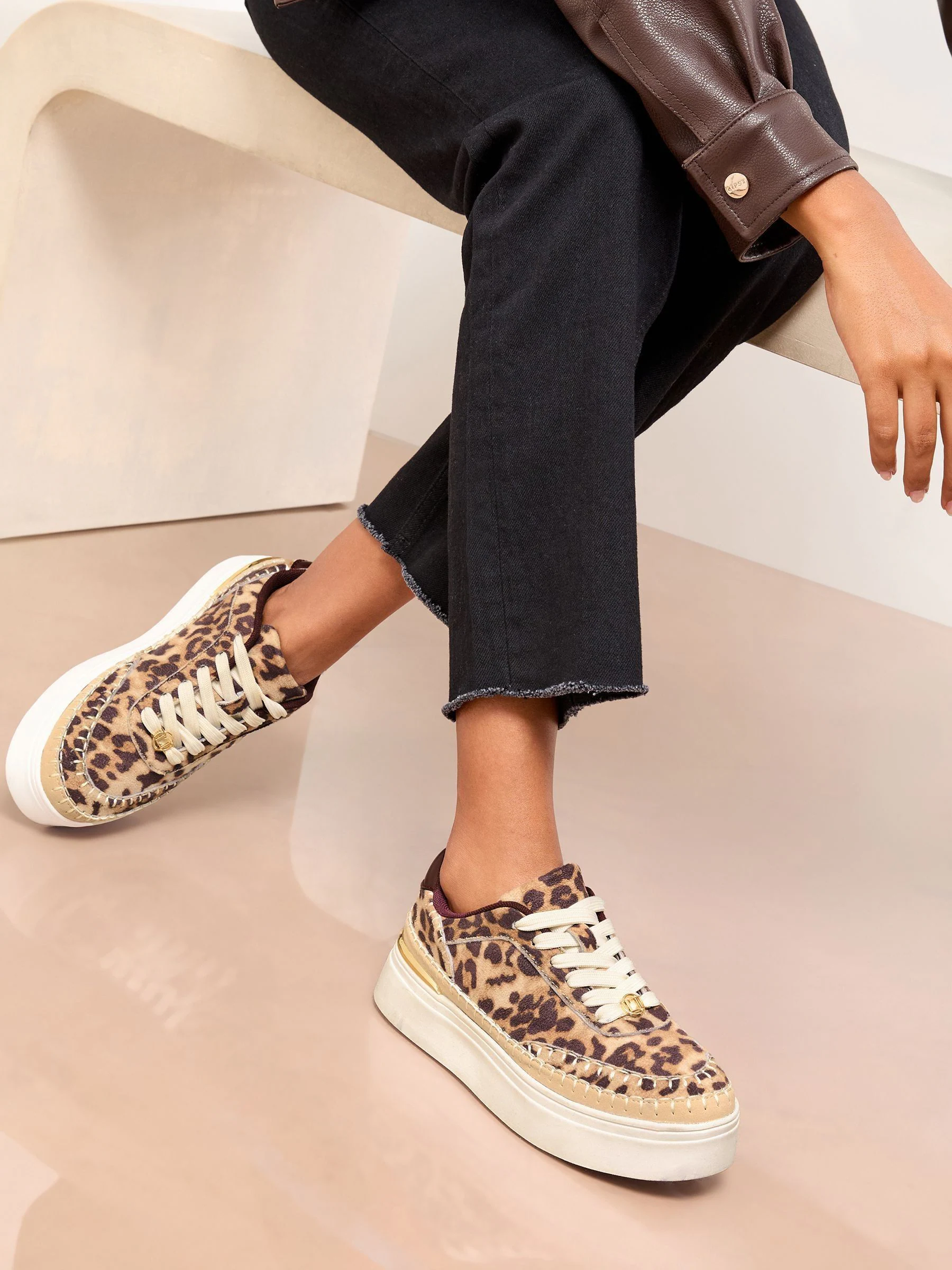Lipsy Chunky Lace Up Trainers With Whipstitch Detail