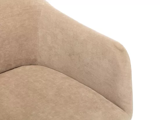 Lot de 6 chaises BIBO - avec accoudoirs - Effet velours & métal - Beige