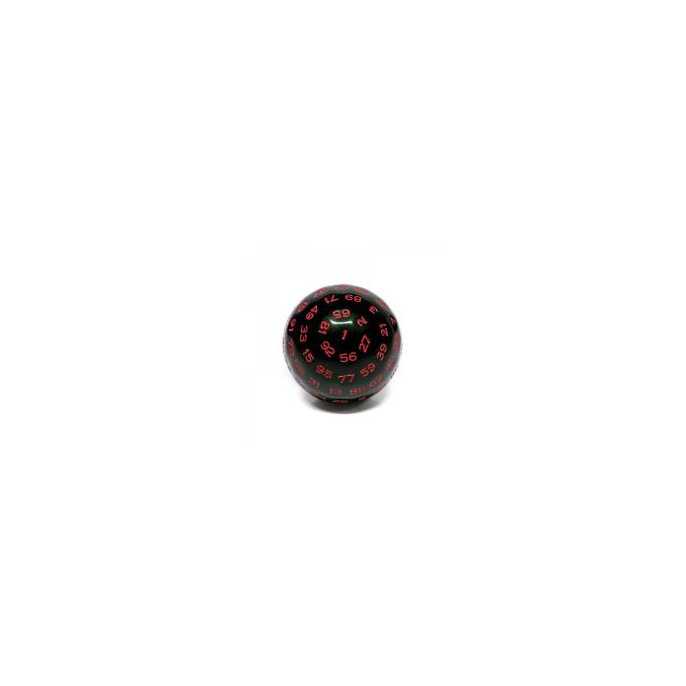 Dé 100 faces : Noir  et  Rouge