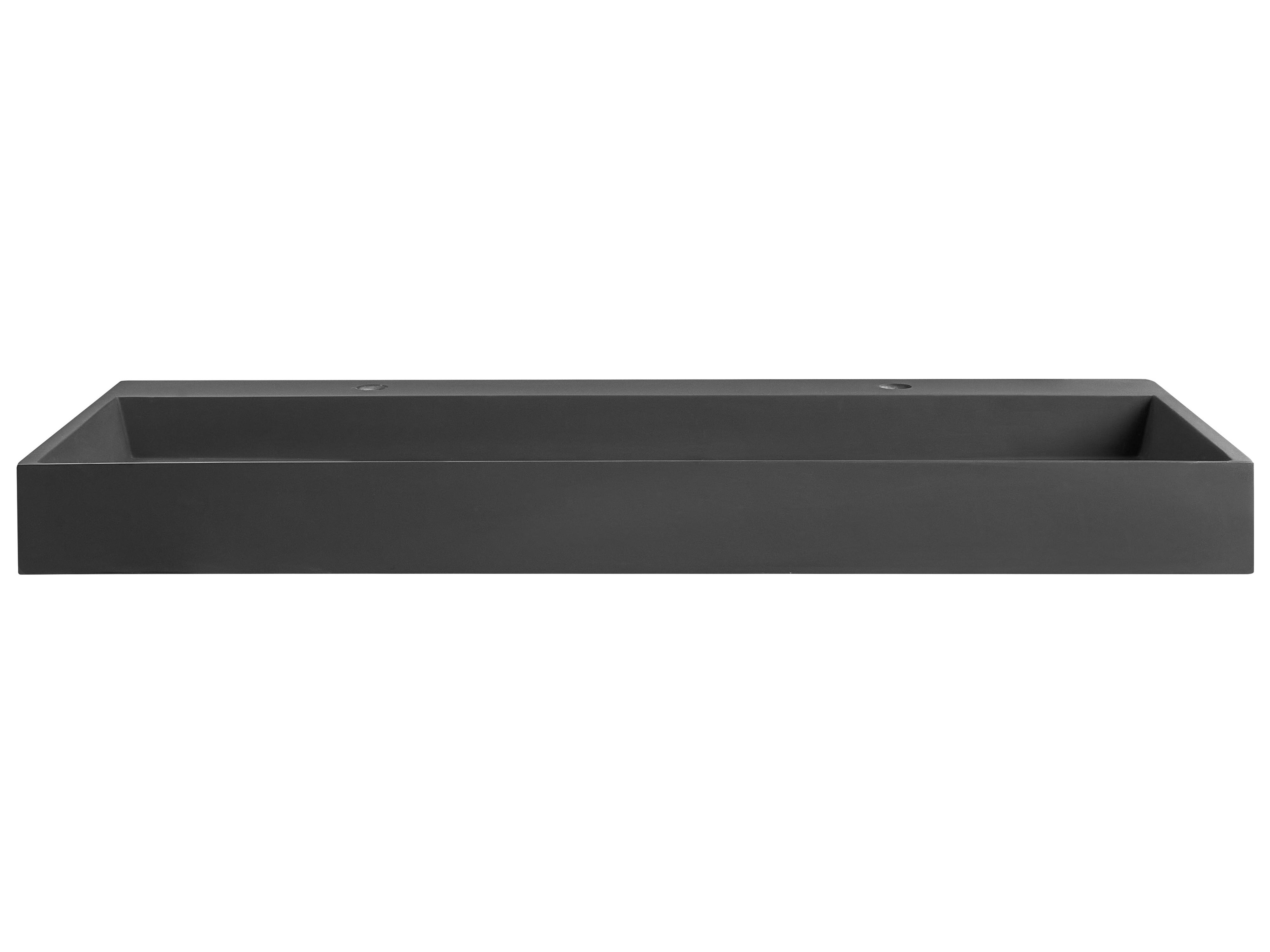 Wandgemonteerd dubbele wastafel QUENKO 120 x 46 cm Mineraal gietwerk Zwart