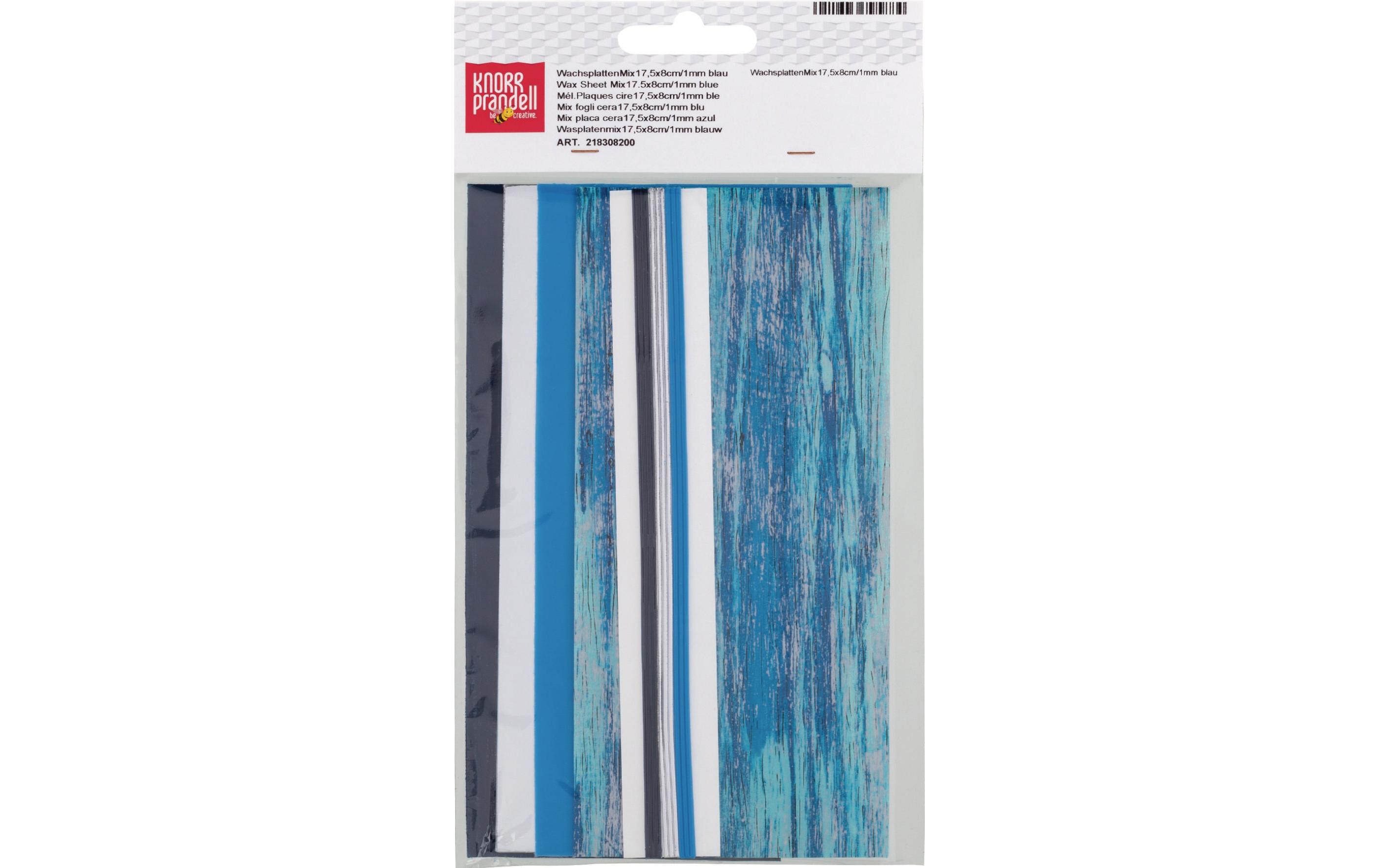 Verzierwachs 175 x 80 x 0,5 mm Blau4 Wachsplatten und 9 Waschsstreifen