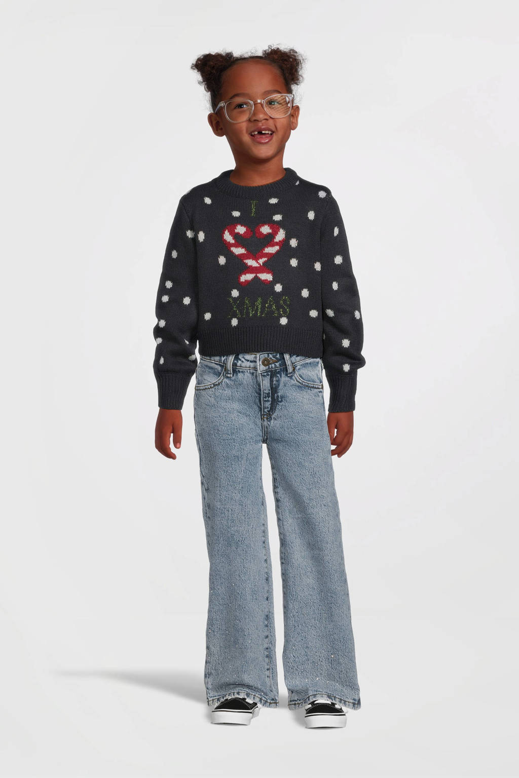 NAME IT kersttrui donkerblauw gebreid