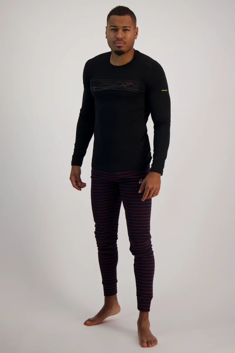 icebreaker Merino 200 Oasis Ski Stripes Herren Thermo Longsleeve