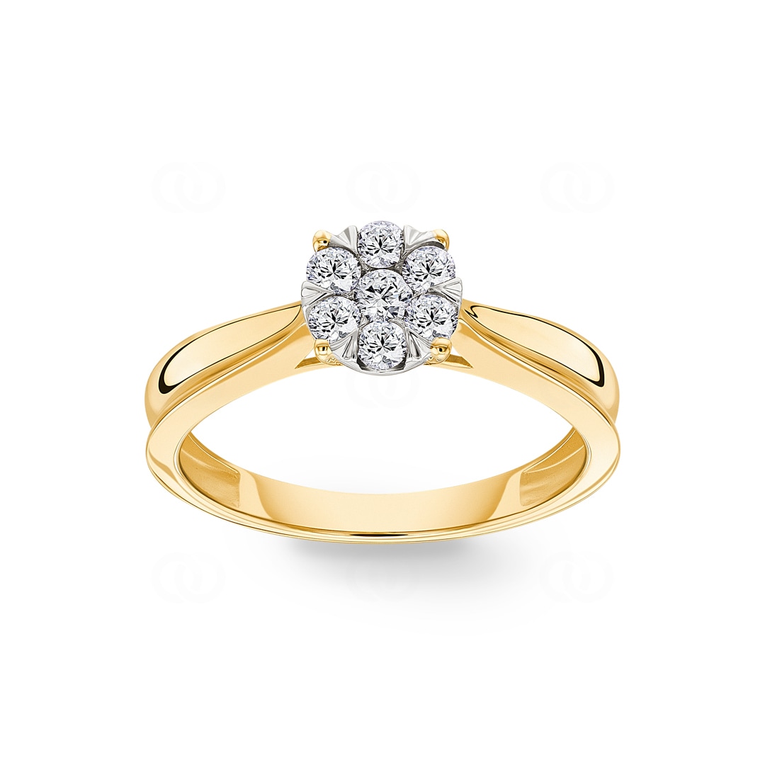 Verlobungsring 750/18 K Gelbgold mit Diamanten 0.33 ct H/si by CHRISTIAN