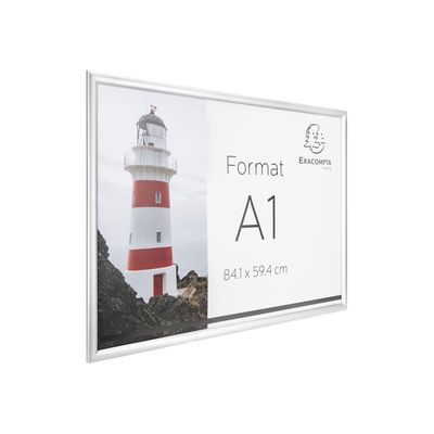 Exacompta Office cadre - Cadre mural clipsable pour A1 - aluminium/cristal