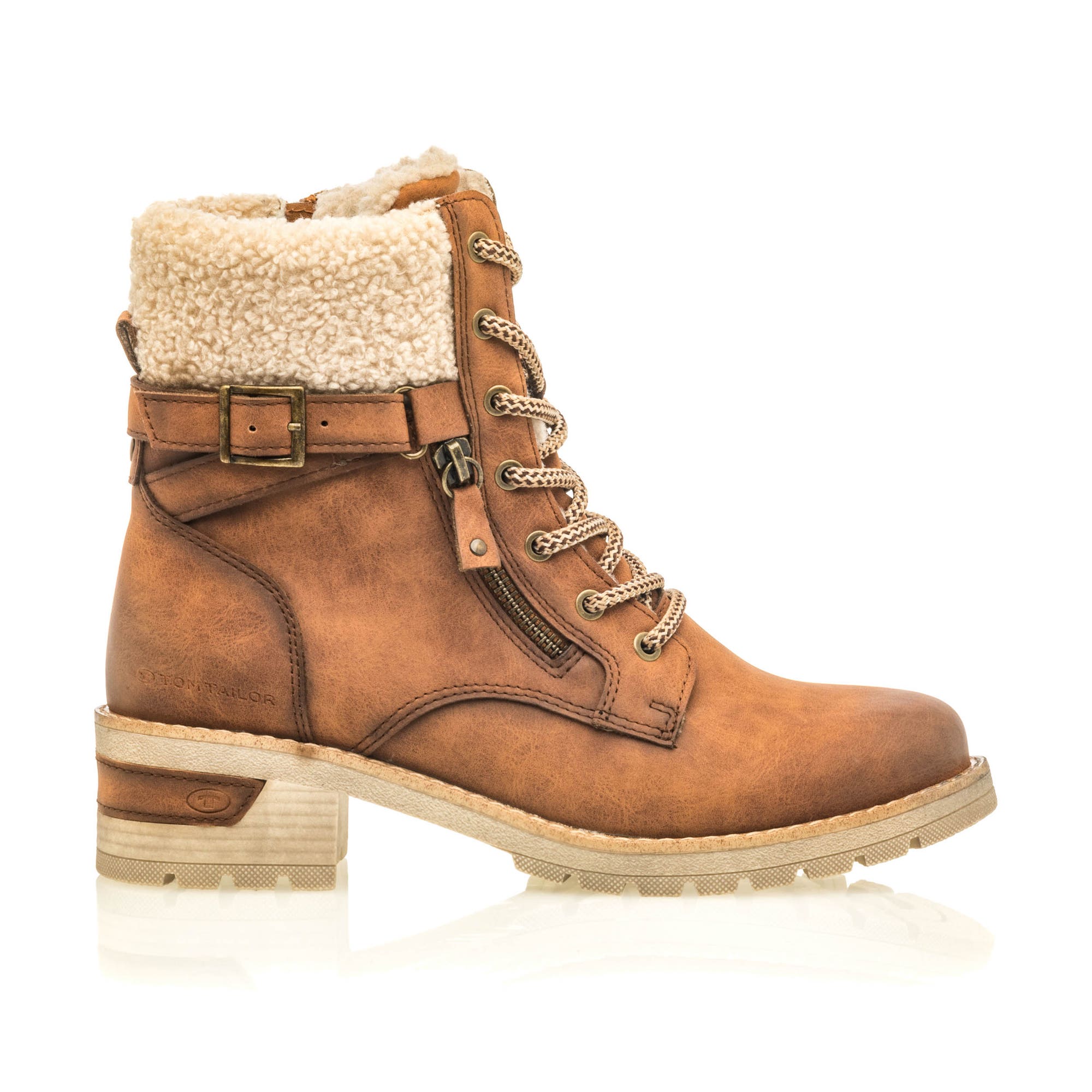 Bottines à lacets Femme cognac