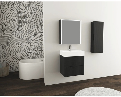 Jungborn wastafelmeubel QUATTRO BxHxD 60 x 50 x 46 cm Frontkleur zwart mat 55692