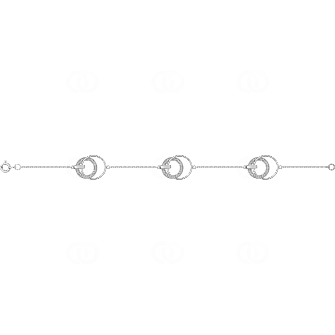Armband 925 Silber rhodiniert mit Zirkonia 18cm