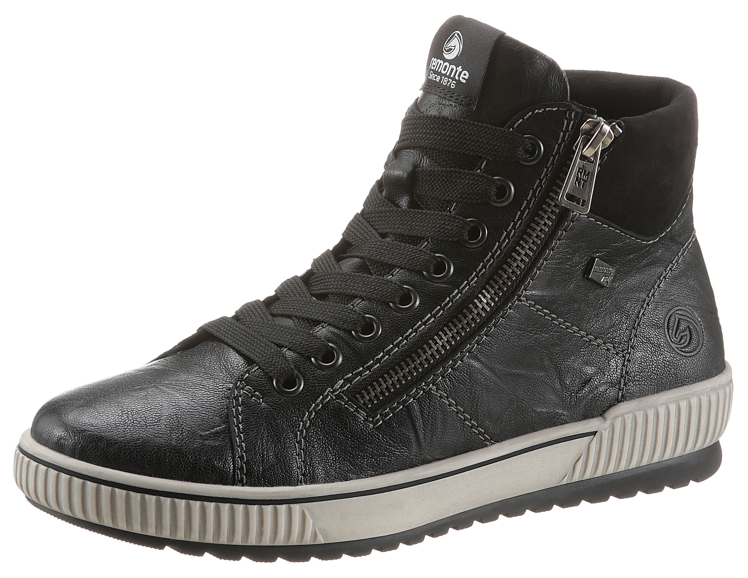 Remonte Schnürboots  , Plateau, Schnürstiefelette, Boots in Crash-Optik
