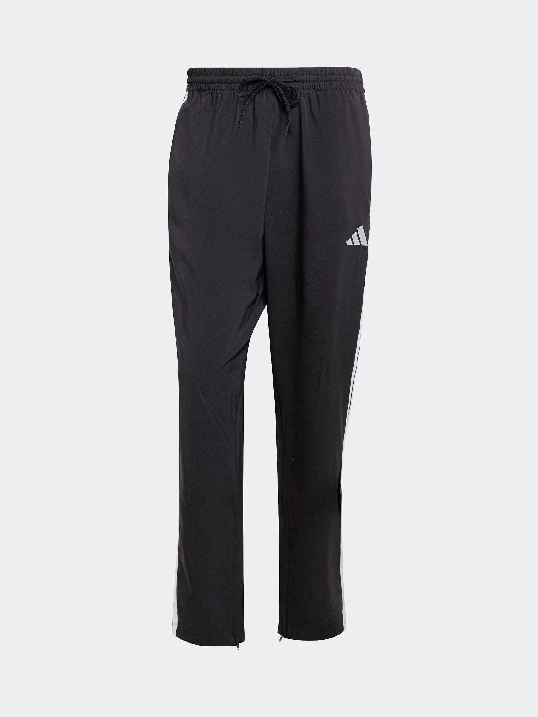 Zwart - adidas Essentials 3-Strepen Stanford joggingbroek met open zoom