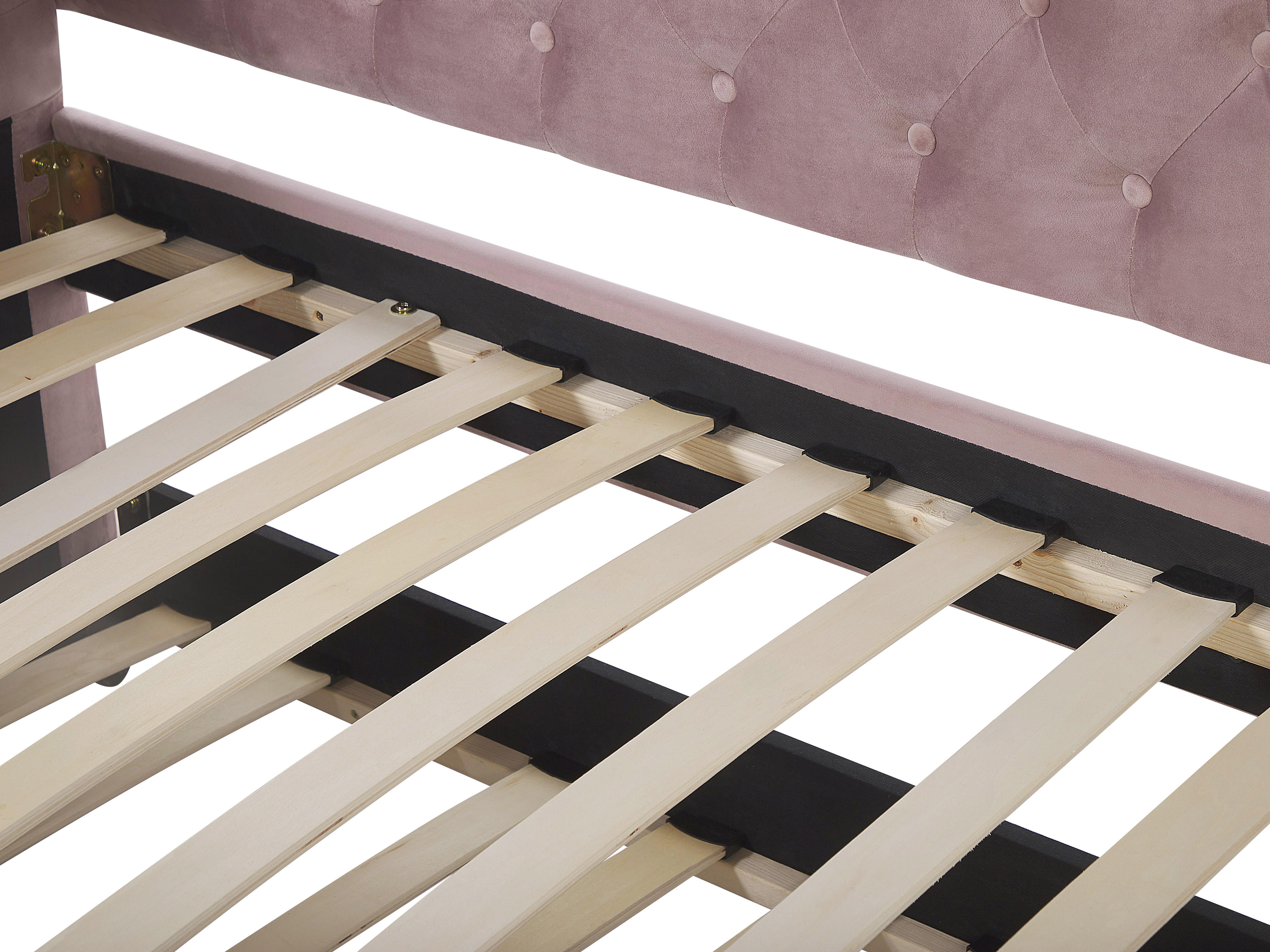 Onderschuifbed Fluweel GASSIN 90 x 200 cm Roze