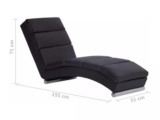 Prolenta Premium - Chaise longue Marron Similicuir