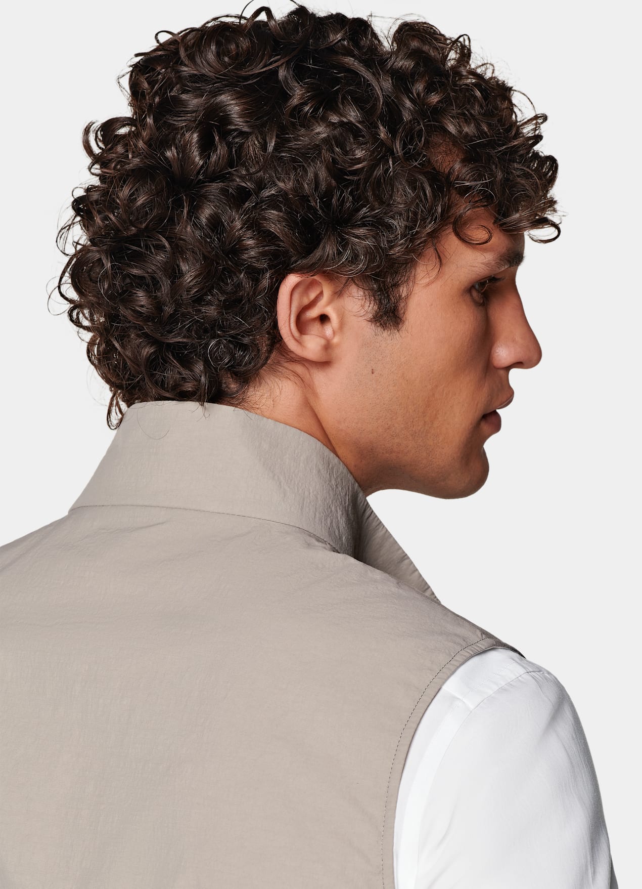 Veste sans manches réversible taupe