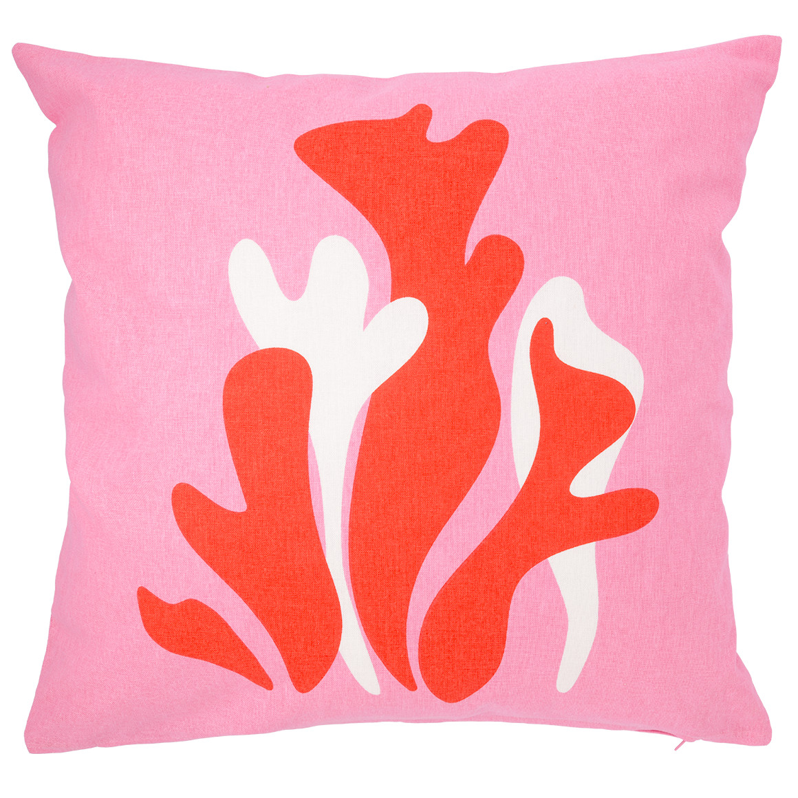 My Home Kissenhüller mit Pflanzen-Print rosa / orange / weiss