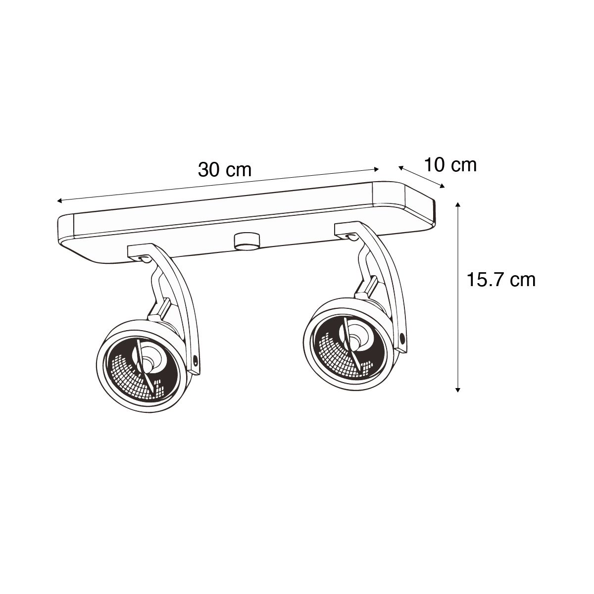Design plafondspot zwart GU10 70mm 2-lichts draai- en kantelbaar - Vo