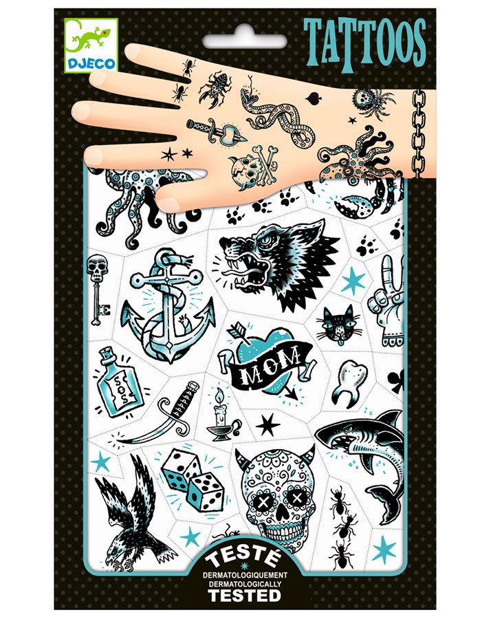 Tattoo-Sticker DARK SIDE in blau/schwarz