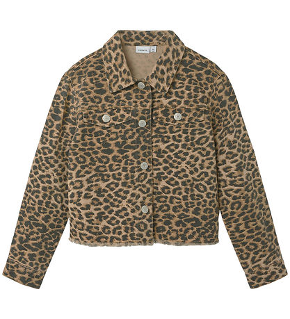 Name It Jakke - NkfOlivia - Sølver Mink/Leopard