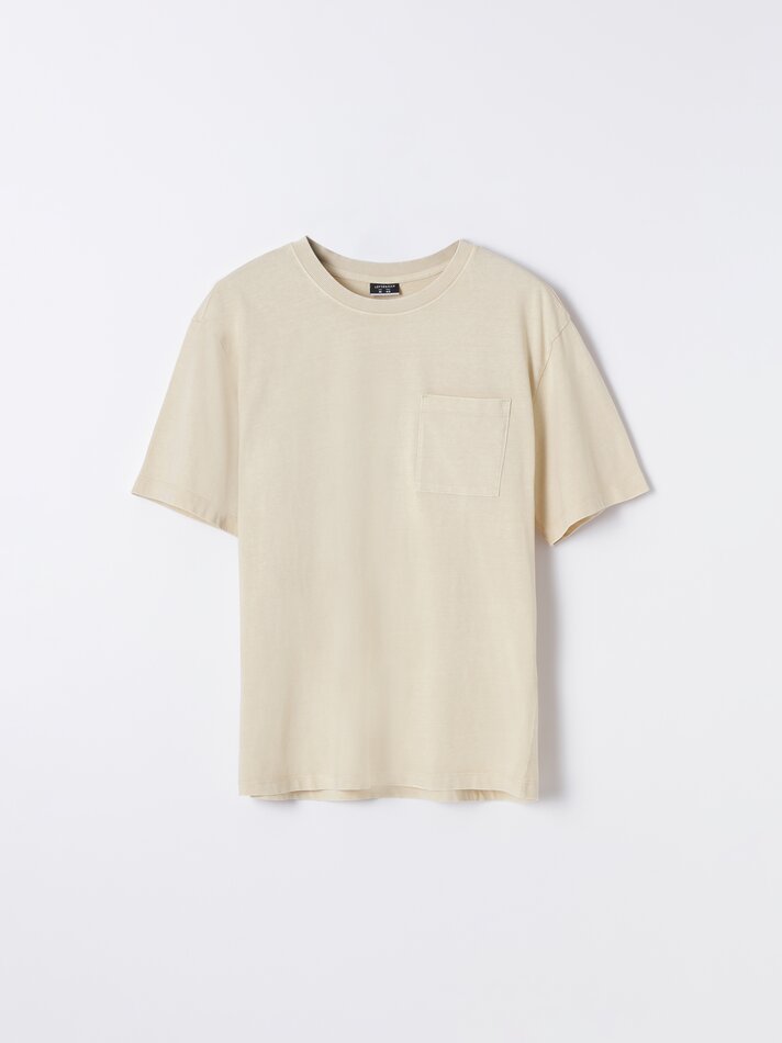 Camiseta com efeito lavado - Bege Claro