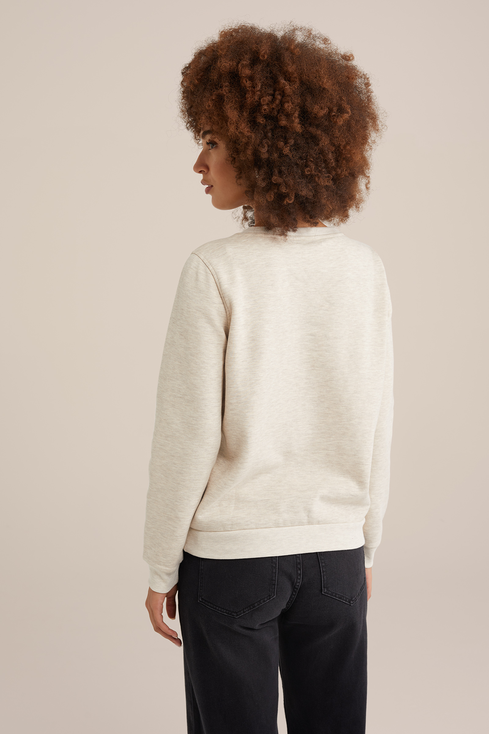 sweater met embroidery WE Fashion Beige