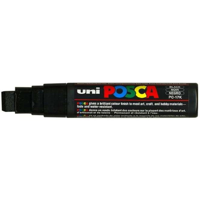 Marqueur Posca pointe rectangle 15 mm noir