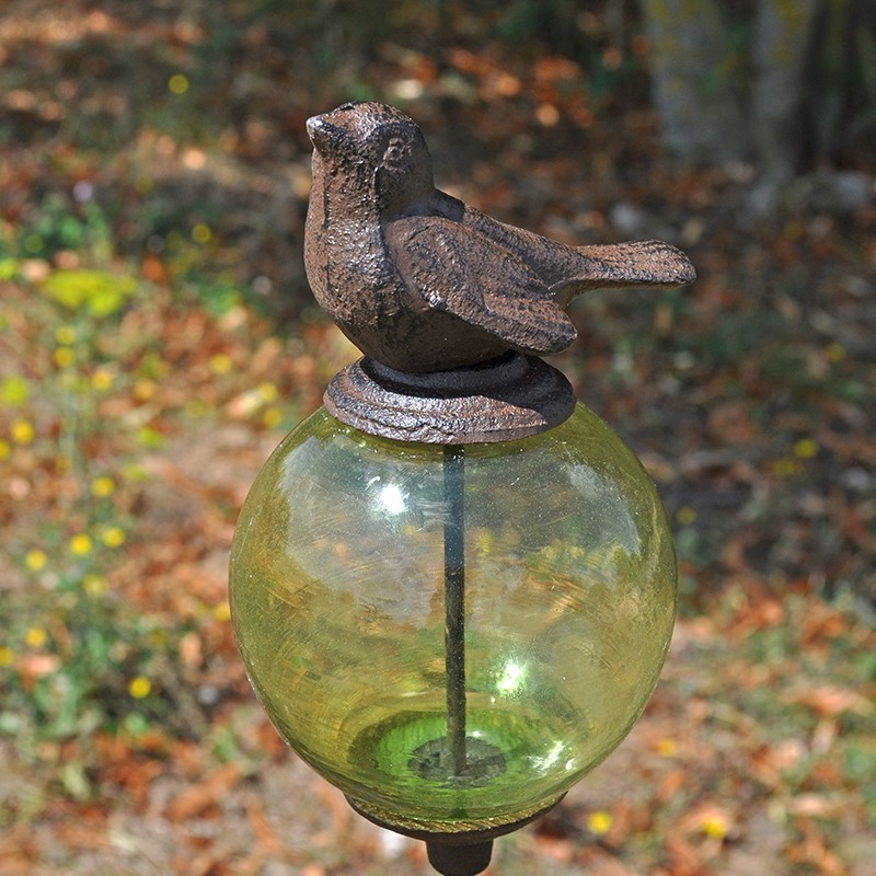 Tuteur boule oiseau vert 10x117cm