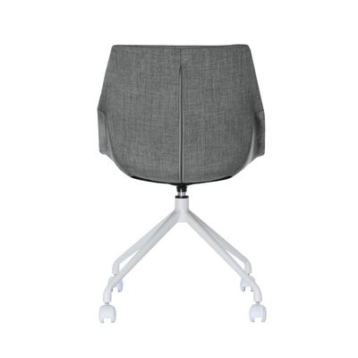 Lot de 2 chaises LUGE - pieds blancs sur roulettes - anthracite