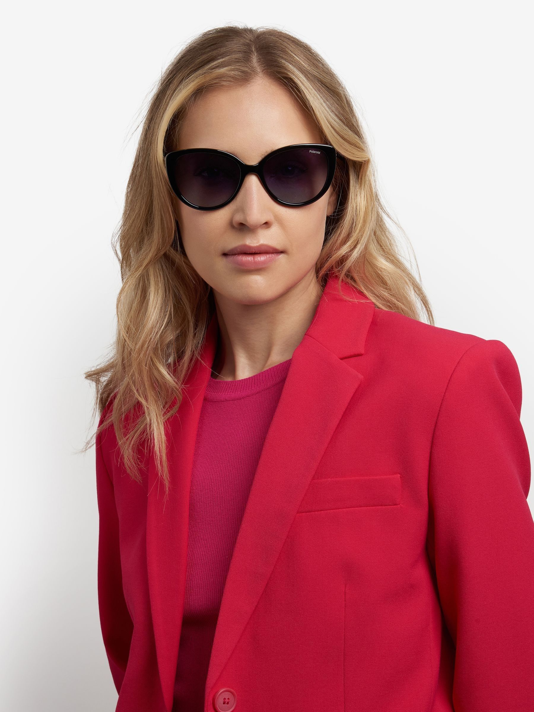Polaroid Cat Eye Black Sunglasses With Jewel Embellishment