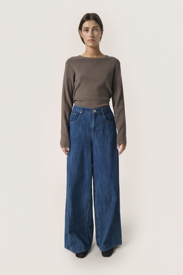 Soaked in Luxury SLPina Pullover LS Major brown melange