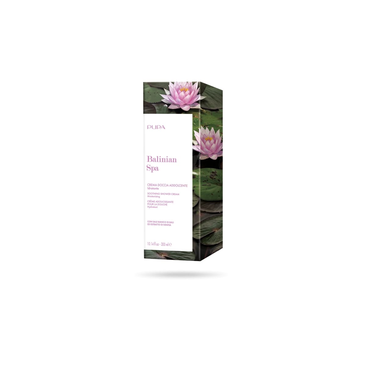 Pupa Balinian Spa Crème Adoucissante Pour la Douche à Base de Sel Blanc de Bali et d’Extrait de Nymphéa.