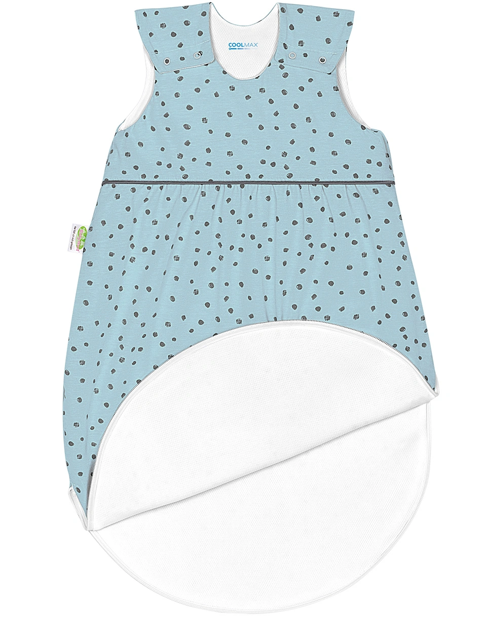 Sommer-Schlafsack TIMMI COOL - DANCING DOTS in blue pearl