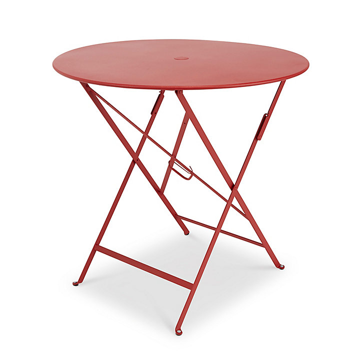 Table de jardin pliante Bistro en acier coloris piment Ø.77 x H.74 cm
