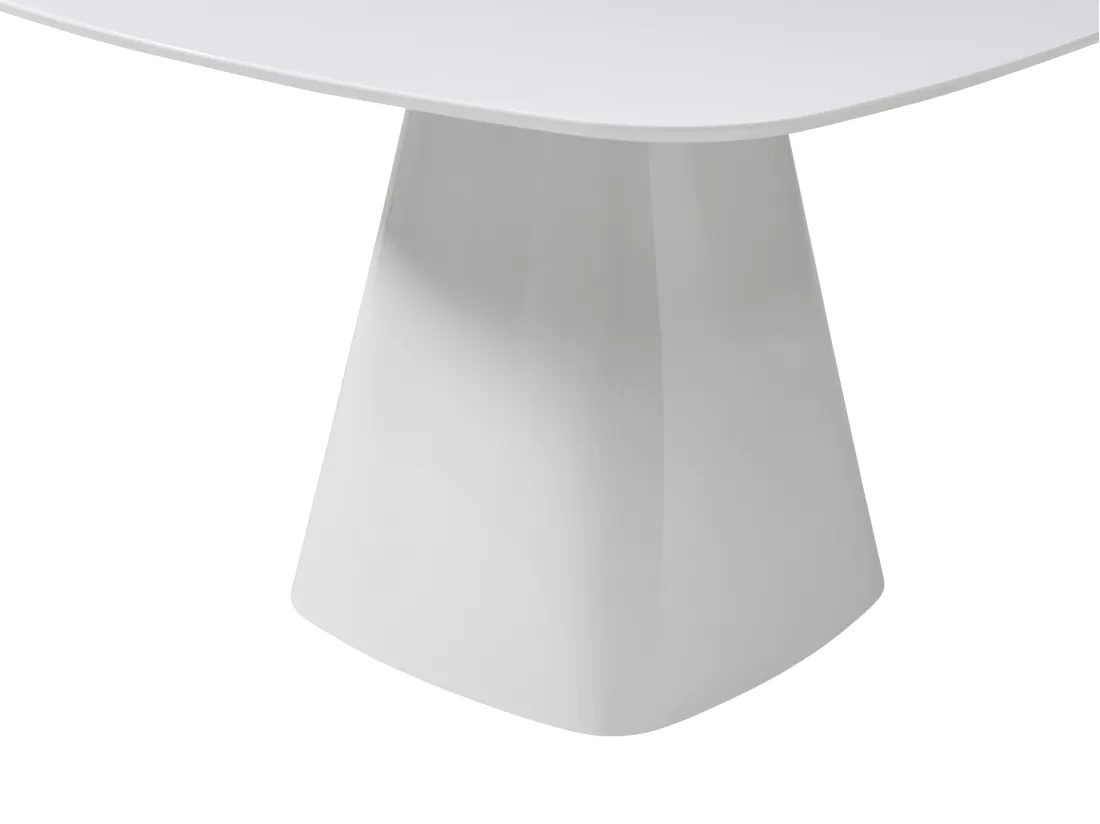 Table à manger 4 personnes en MDF - Blanc laqué - BUDONIA