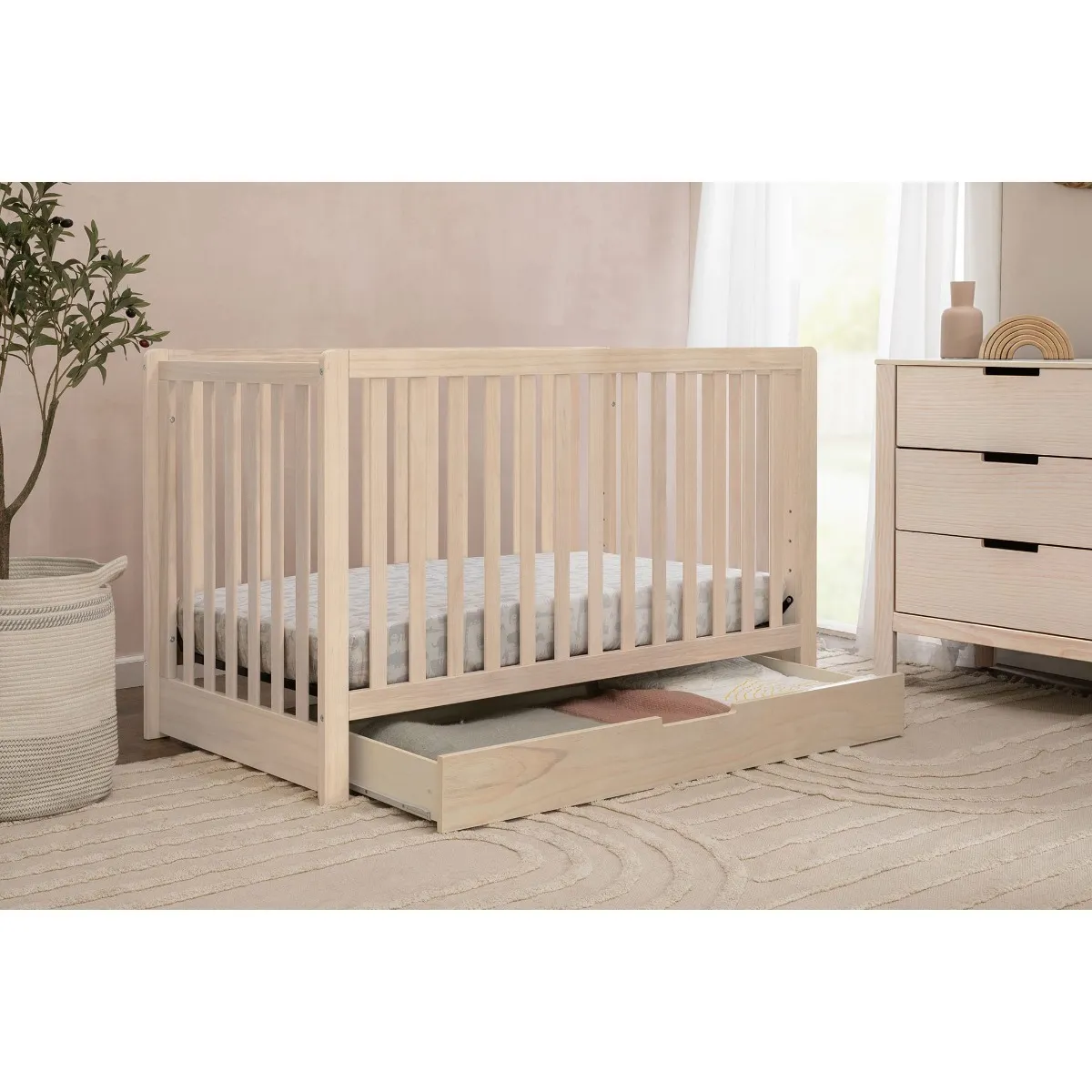 DaVinci Couchette Convertible 4-en-1 Colby avec Tiroir Gigogne - Naturel Lavé
