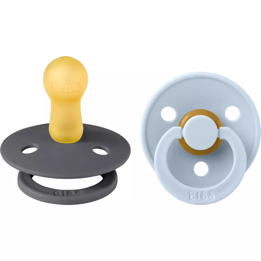 BIBS® Schnuller Colour Baby Blue  Iron 6-18 Monate, 2 Stk.