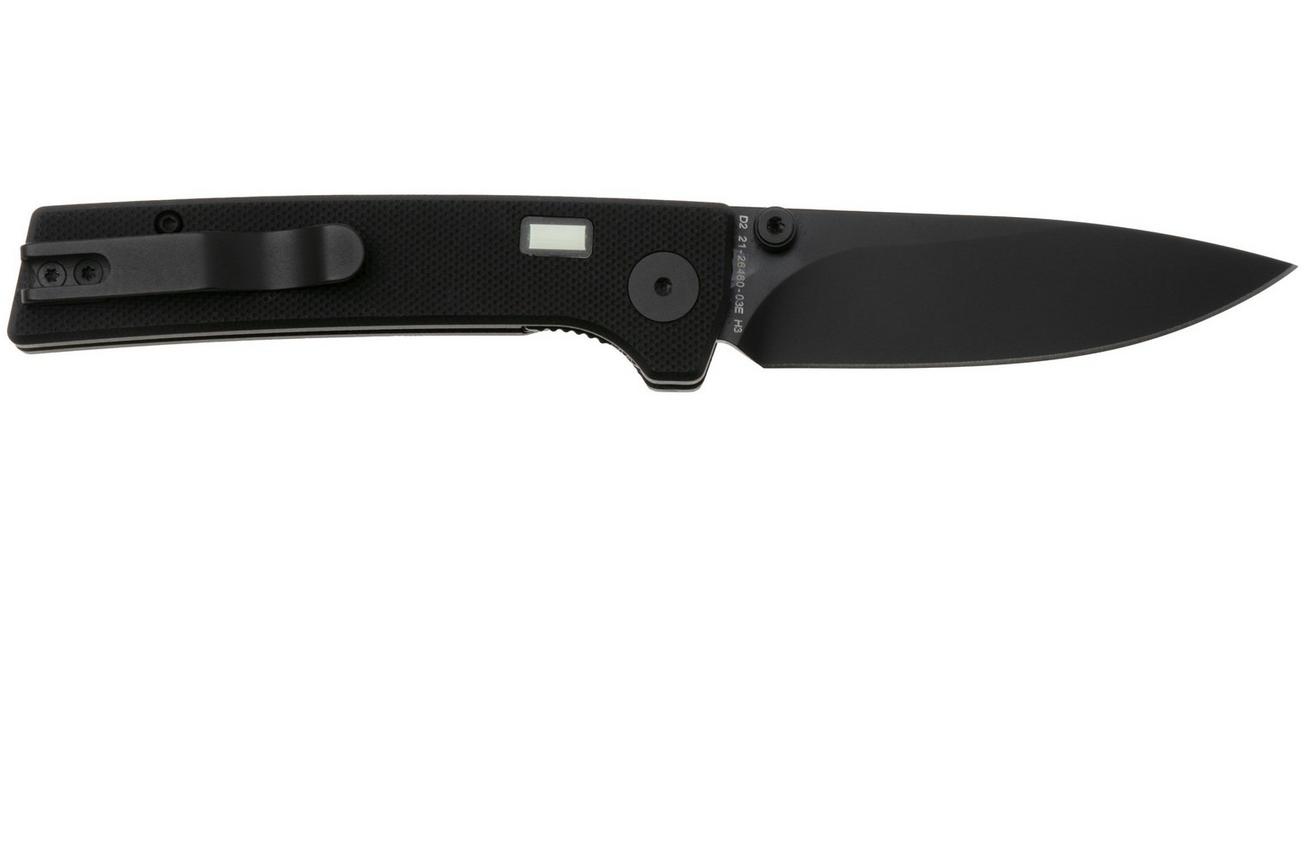 Glow Rhino Fermi FERMI-XG-OG, PVD D2, Black G10 Orange Thumbstud, zakmes