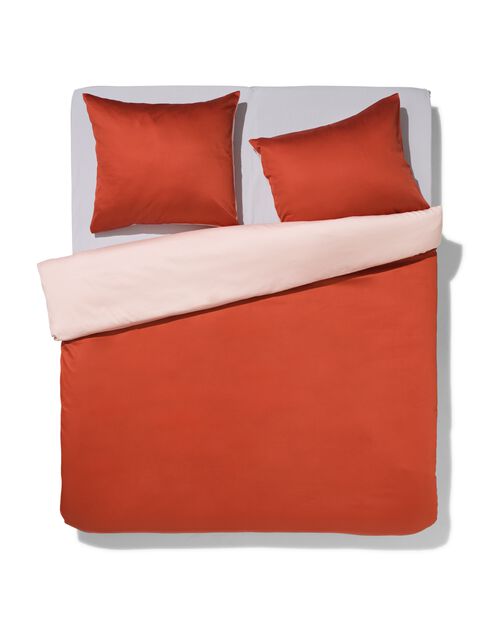 housse de couette satin 240x200/220 uni terracotta/rose