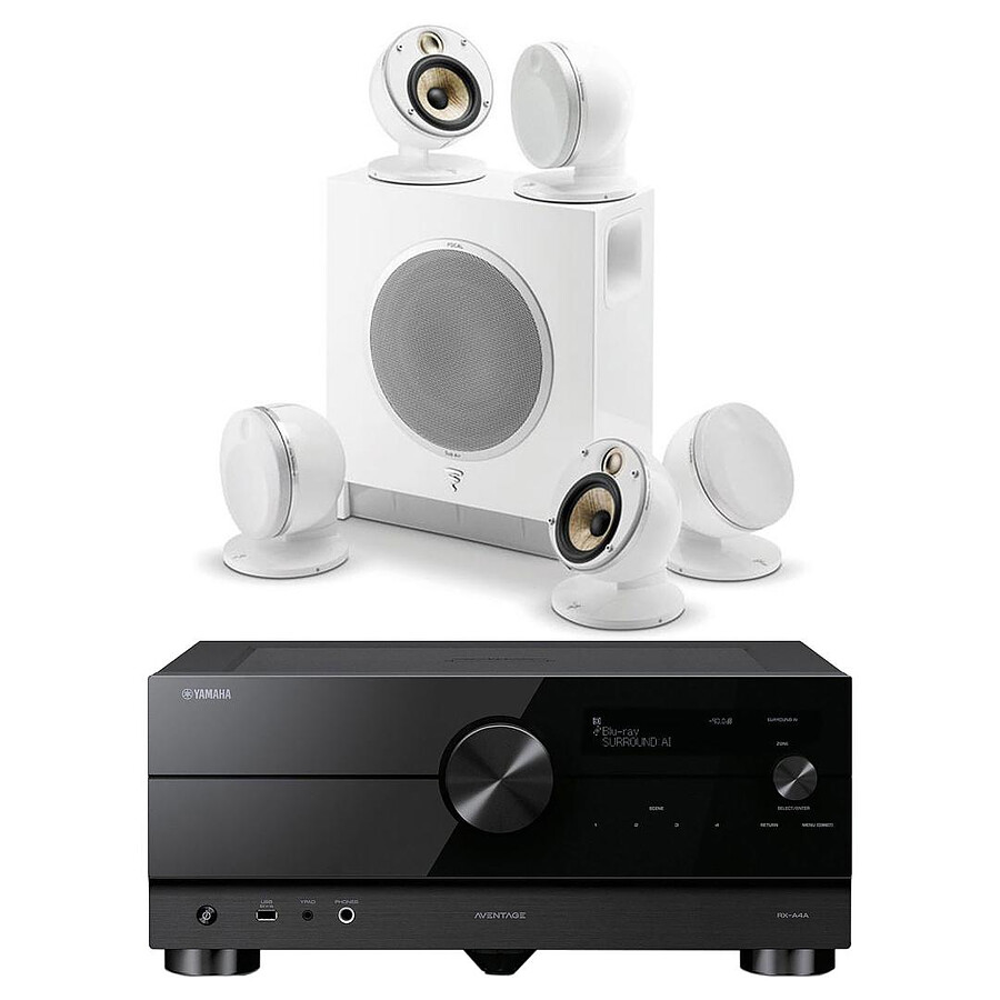 Yamaha RX-A4A Noir + Focal Dôme Flax Blanc