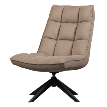 WOOOD fauteuil Jouke zand gestoffeerd polyester draaibaar