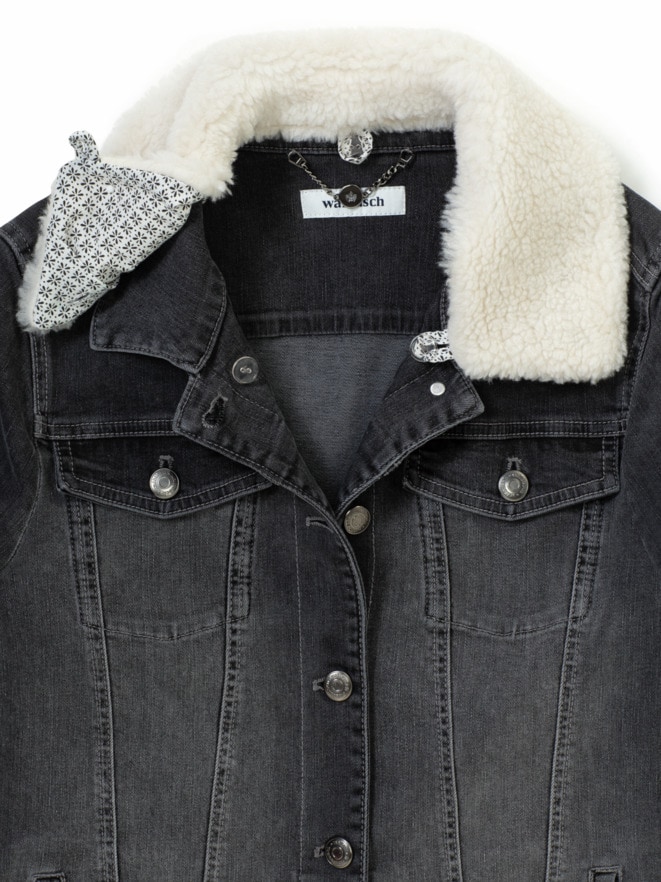 Jeansjacke Teddykragen