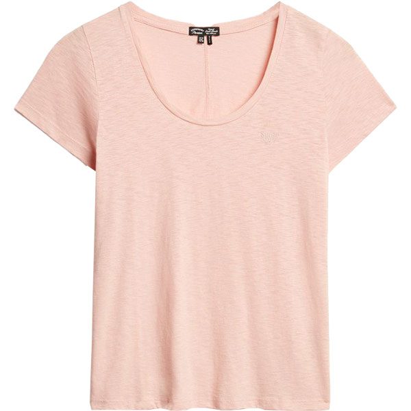 Superdry Scoop Neck T-Shirt Damen pale pink