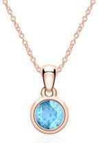14 karaat roségouden ketting met blauwe Topaas