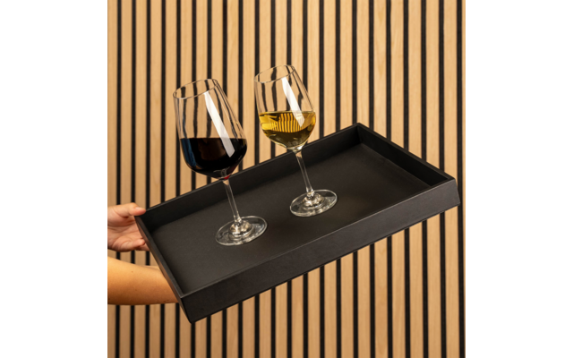 Silwy Metall Tablett Leder-Look 41,5 x 31,5 x 4 cm