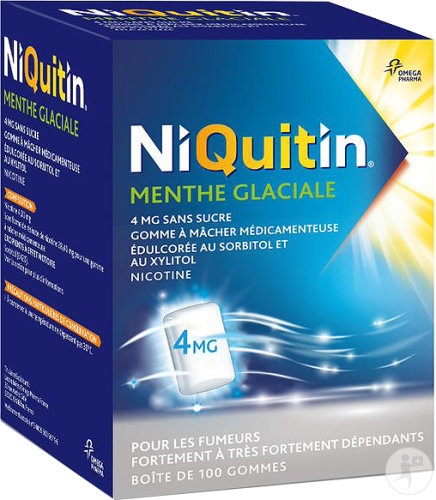 Niquitin Gomme A Mâcher Sans Sucre Menthe Glaciale 4mg 100 Pièces