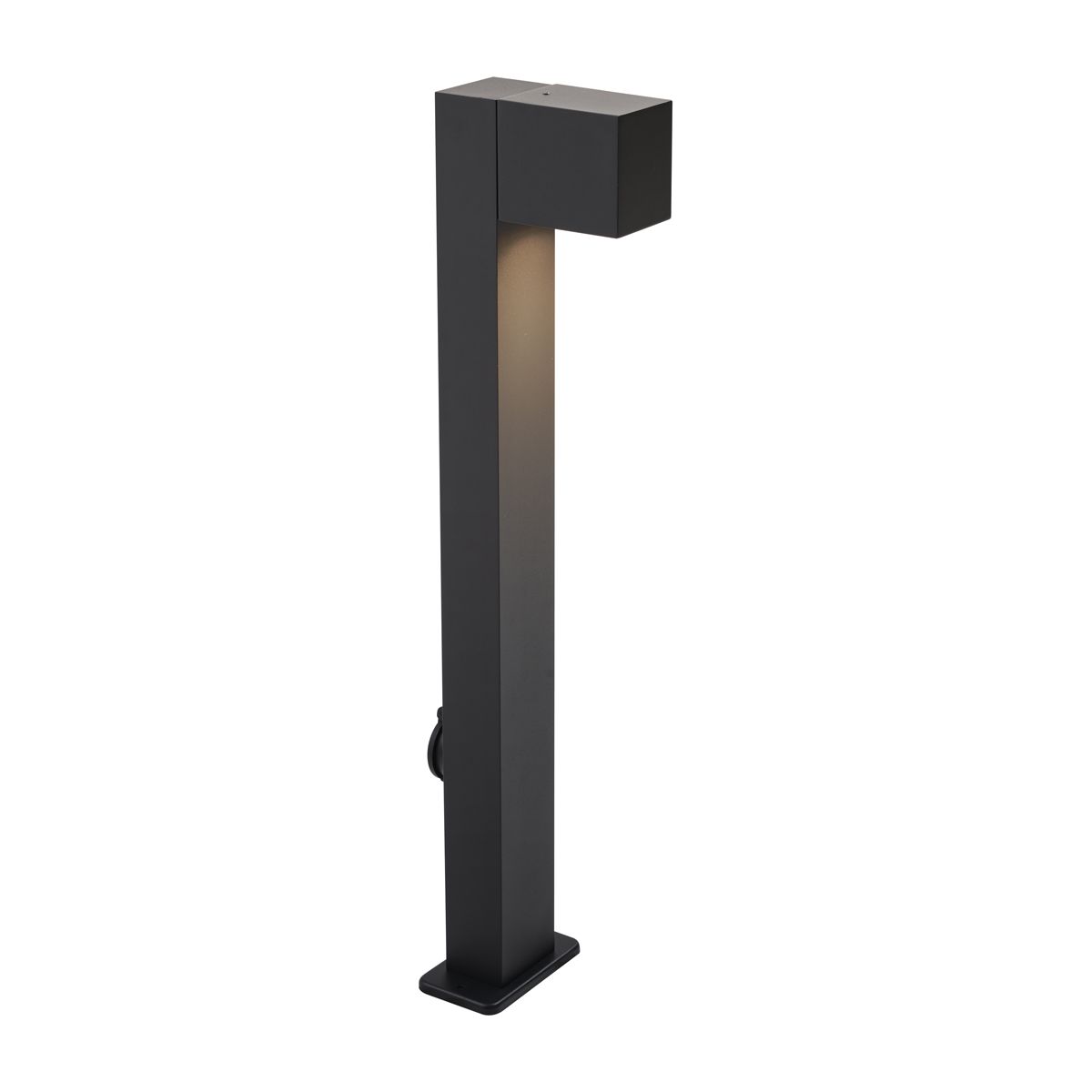 Buitenlamp zwart met grondpin en kabelmof 65cm incl. stopcontact IP44 - Baleno