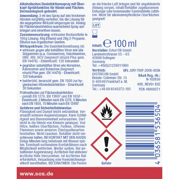 Desinfektionsspray INTENSE